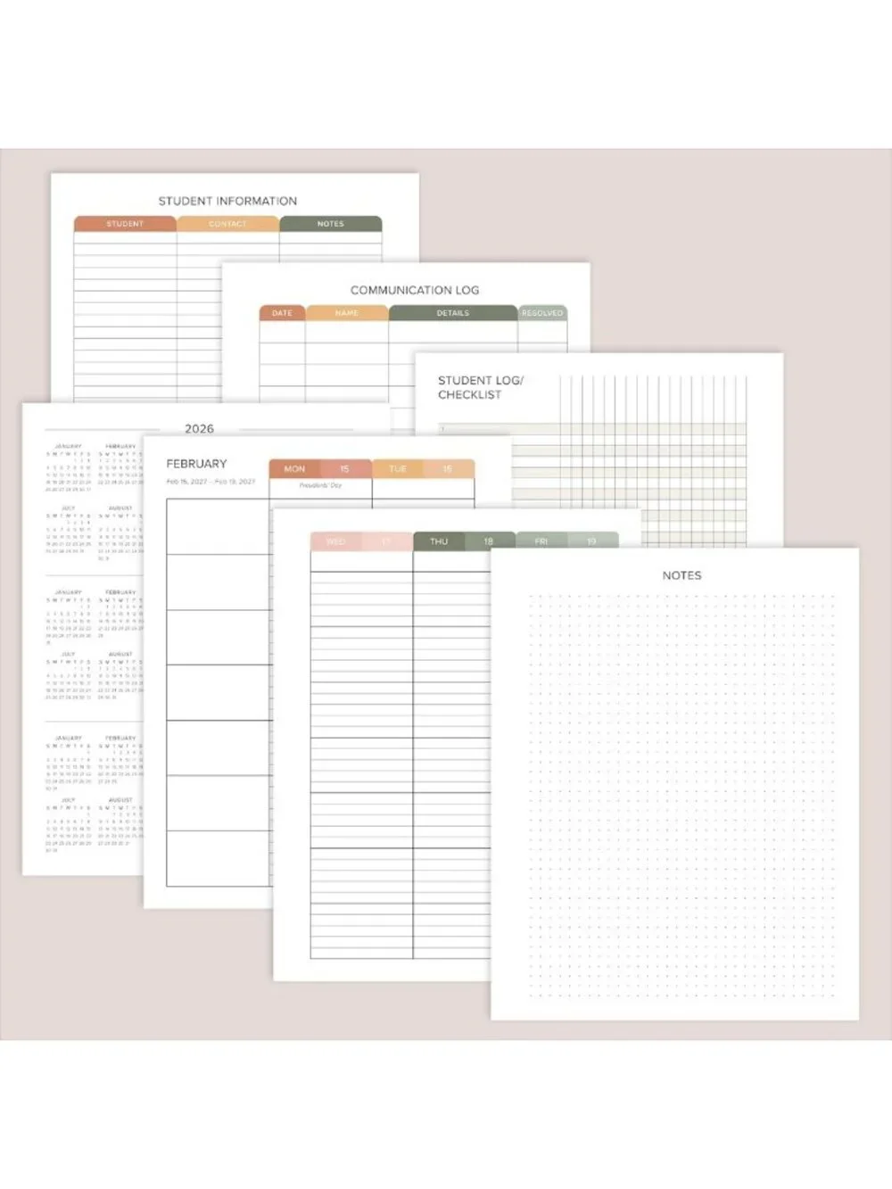 Aesthetic Teacher Planner 2026-2027 | 8.5